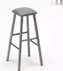 A single gray metal stool with a gray leatherette seat is shown against a white background. Three smaller, less detailed images of stools in white, gray, and black are visible in the upper right corner. Voir les images du produit