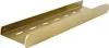 A gold-colored bathroom shelf with small slots along the top edge and magnetic circles on the left side. Produktbild-Vorschau