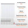 Product specifications and image of a strip curtain and its accessories. Voir les images du produit