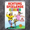 Warnschild Achtung spielende Kinder Metallschild XXL in Produktbild-Vorschau 2