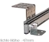 Teleskopschienen für Tastaturauszug 500 mm Nutzhöhe 47 mm Produktbild-Vorschau 3