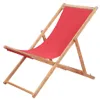 Sedia da spiaggia pieghevole in tessuto e legno rosso Anteprima dell’immagine prodotto 1