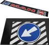A long, narrow banner with traffic signs and the brand name 'MAN' printed on it. Produktbild-Vorschau