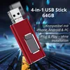 4-in-1 USB Stick 64GB – USB 3.0 High Speed Speicherstick Produktbild-Vorschau 1