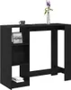 A black bar table with shelves on the left side, shown against a white background. Náhled obrázku produktu
