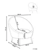A diagram showing the dimensions of a chair, with a small inset image of the chair and a weight limit icon. Náhled obrázku produktu