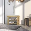 HOMCOM Lavica na topánky so sedadlom, bambusová lavica s Náhľad obrázku produktu 7