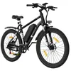 A black electric bicycle is shown against a white background. Voir les images du produit