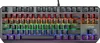 A top-down view of a gaming keyboard with RGB lighting. Produktbild-Vorschau