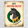 Metallschild mit schwarzes Pferd Motiv und Spruch: Bitte Produktbild-Vorschau 2