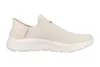 A side view of a beige Skechers sneaker against a white background. Voir les images du produit