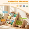 COSTWAY 4 stufiges Kinder Bücherregal, Kinderregal mit Fach Produktbild-Vorschau 4