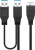 goobay USB 3.0 Dual Power SuperSpeed Kabel schwarz 0,3 m Produktbild-Vorschau 1