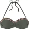 LASCANA Bügel-Bandeau-Bikini-Top Adelin oliv-leo Größe 42 Produktbild-Vorschau 1