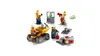 A collection of LEGO City mining-themed toys, including minifigures, a dump truck, and mining equipment, arranged on a white background. Produktbild-Vorschau