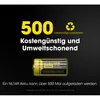 Marketing image for a Nitecore NL169 battery, highlighting its rechargeability and cost-effectiveness. Anteprima dell’immagine prodotto