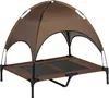 A brown elevated dog bed with a canopy. Produktbild-Vorschau