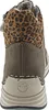 The back view of a single brown high-top sneaker with leopard print detailing on the collar. Produktbild-Vorschau