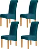 4 kusy XL Velvet Stretch Jídelní židle Kryty - Elastan Náhled obrázku produktu 1