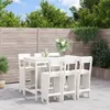 Cloris Designermöbel 7-tlg. Gartenbar-Set Weiß Massivholz Produktbild-Vorschau 1
