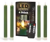 LED-kaarsen met timer, groen, 4 stuks. Geschikt voor binnen Productafbeelding-voorbeeld 1