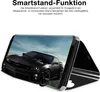 A smartphone case is shown in a stand-up position, displaying a car image on its screen. Produktbild-Vorschau