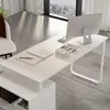 Schreibtisch Weiß 130x57x75cm MDF, frei verschiebbarer Produktbild-Vorschau 3