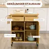 HOMCOM Küchenwagen Servierwagen mit Schublade, Schrank, Produktbild-Vorschau 5