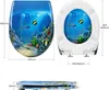 Diagrams and measurements of a toilet seat with an underwater theme. Produktbild-Vorschau