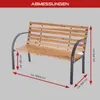 Gartenbank PX-GB-1 Practixx - 2-Sitzer Bank | 120cm Länge | Produktbild-Vorschau 3