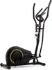 A black elliptical trainer with yellow accents, shown in a studio setting against a white background. Podgląd zdjęcia produktu