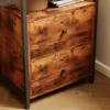 Szafka nocna stolik sypialni salonu szuflady loft brąz Podgląd zdjęcia produktu 5