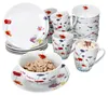 12tlg Frühstücksset Marie Porzellan 6 Pers Teller Becher Produktbild-Vorschau 1