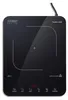 A black induction cooktop with controls displayed on the surface. Produktbild-Vorschau