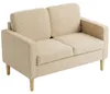 HOMCOM Sofa 2 Sitzer Couch mit 2 Wurfkissen, Stauraum Produktbild-Vorschau 1