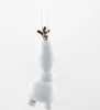 A close-up of a white Olaf ornament hanging from a silver chain against a white background. Produktbild-Vorschau