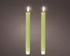 LED Kerzen mit Timer 24,5cm Wachs 2er Set Hellgrün / Produktbild-Vorschau 2