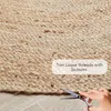Jute-Teppich Rund Ø70cm Natur fuer Wohnzimmer und Produktbild-Vorschau 4