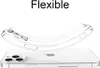 A clear phone case is shown bending over a clear smartphone. Produktbild-Vorschau
