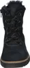 A front view of a black bootie with laces and fur trim. Anteprima dell’immagine prodotto