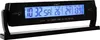 A black digital car clock with a blue display showing time, indoor and outdoor temperature, and voltage. Produktbild-Vorschau