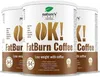 Three cans of Nature's Finest OK! FatBurn Coffee are displayed in a studio setting against a white background. Podgląd zdjęcia produktu
