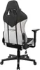 The back view of a black and gray gaming chair. Produktbild-Vorschau
