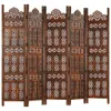 Parawan 5-Panelowy, Rzeźbiony, Brąz, 200X165 Cm, Drewno Podgląd zdjęcia produktu 11