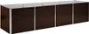 A long, rectangular raised garden bed with a dark brown wood-grain finish and silver metal trim. Náhľad obrázku produktu