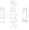 Technical drawings and dimensions of a fireplace. Anteprima dell’immagine prodotto