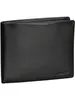 A black leather wallet is shown on a white background. Produktbild-Vorschau