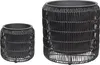 BELIANI Blumentopf 2er Set Schwarz Rattan mit Innentopf Produktbild-Vorschau 1