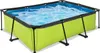 A rectangular above-ground swimming pool filled with water, supported by a metal frame. Produktbild-Vorschau