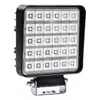 A square LED work light with a black frame and a silver mounting bracket, shown against a white background. Produktbild-Vorschau